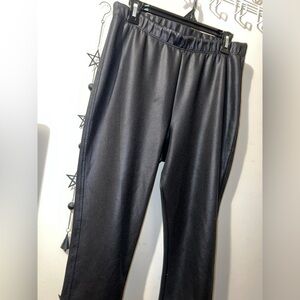 Black Leggings Faux Leather Print